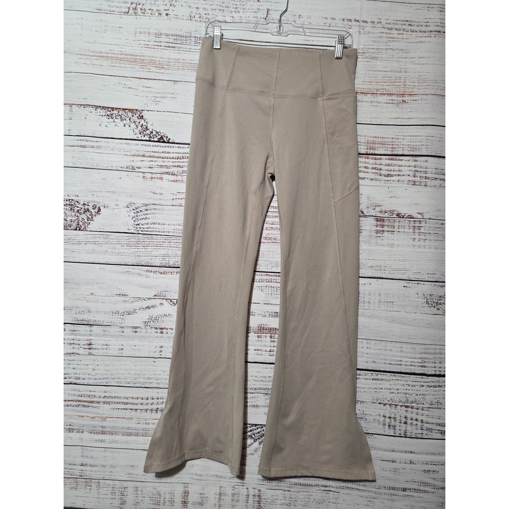 Avia Wild Mushroom High Waisted Flare Leggings with Side Pocket Tan Medium 8-10